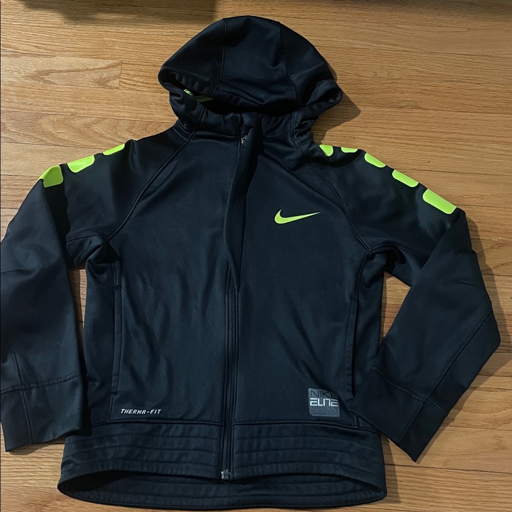 Kids Nike Black and Lime Jacket
